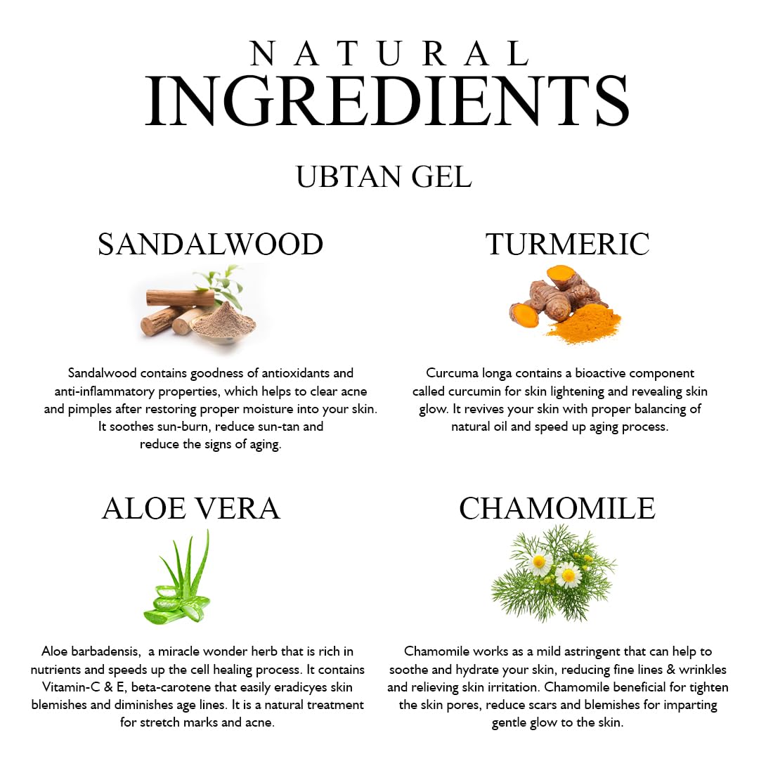 Khadi Organique Ubtan Gel for Glowing & Hydrated Skin | Enriched with Aloe Vera, Turmeric, Sandalwood & Chamomile | Anti-Aging, Anti-Inflammatory, Sun Tan Removal | For All Skin Types β 200g 2