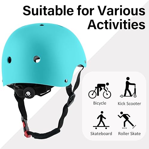 Miniatura 4 de Casco de bicicleta de monopatín, ligero ajustable, multideporte para bicicleta, patinaje, scooter, 3 tamaños para adultos, jóvenes y niños