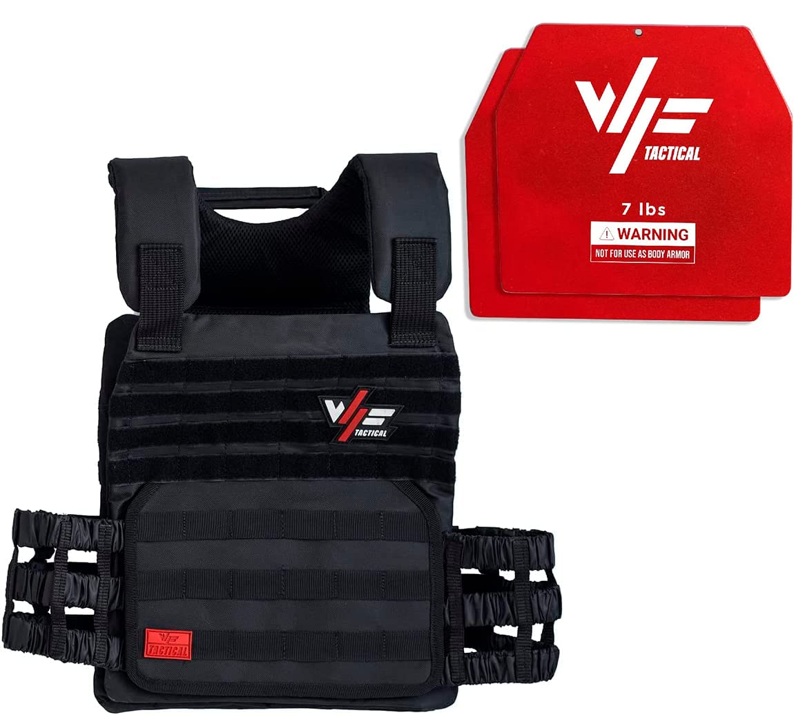Black Plate Carrier 14Lb Set Adjustable Weighted Vest Customize it for WODs training running crosstraining and strength