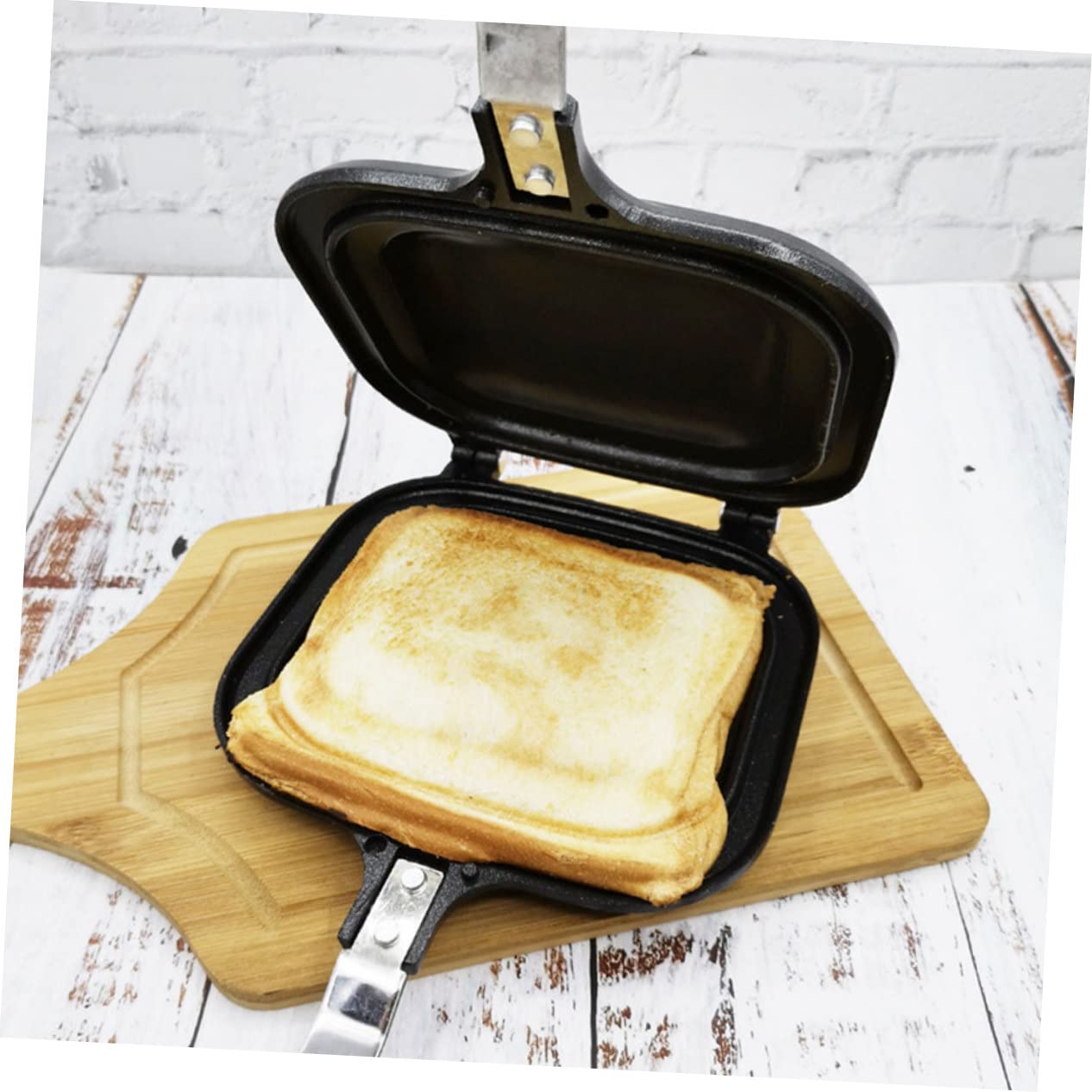 Baluue Sartén de Doble Cara para Hacer Sandwiches Sandwichera Antiadherente de Cocina Herramienta para Freír Pan Sartén para Parrilla para Desayunos Caseros