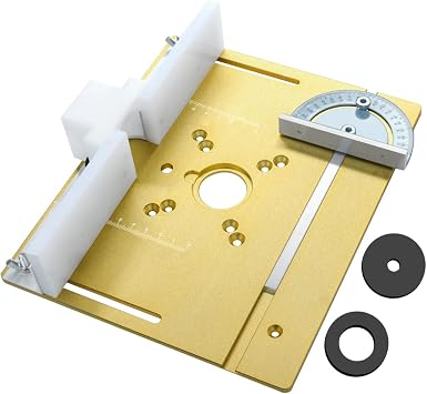 Aluminum Router Table Insert Plate with Miter Gauge for Woodworking Bench Table Saw Multi-functional Trimmer Engraving Machine Type B