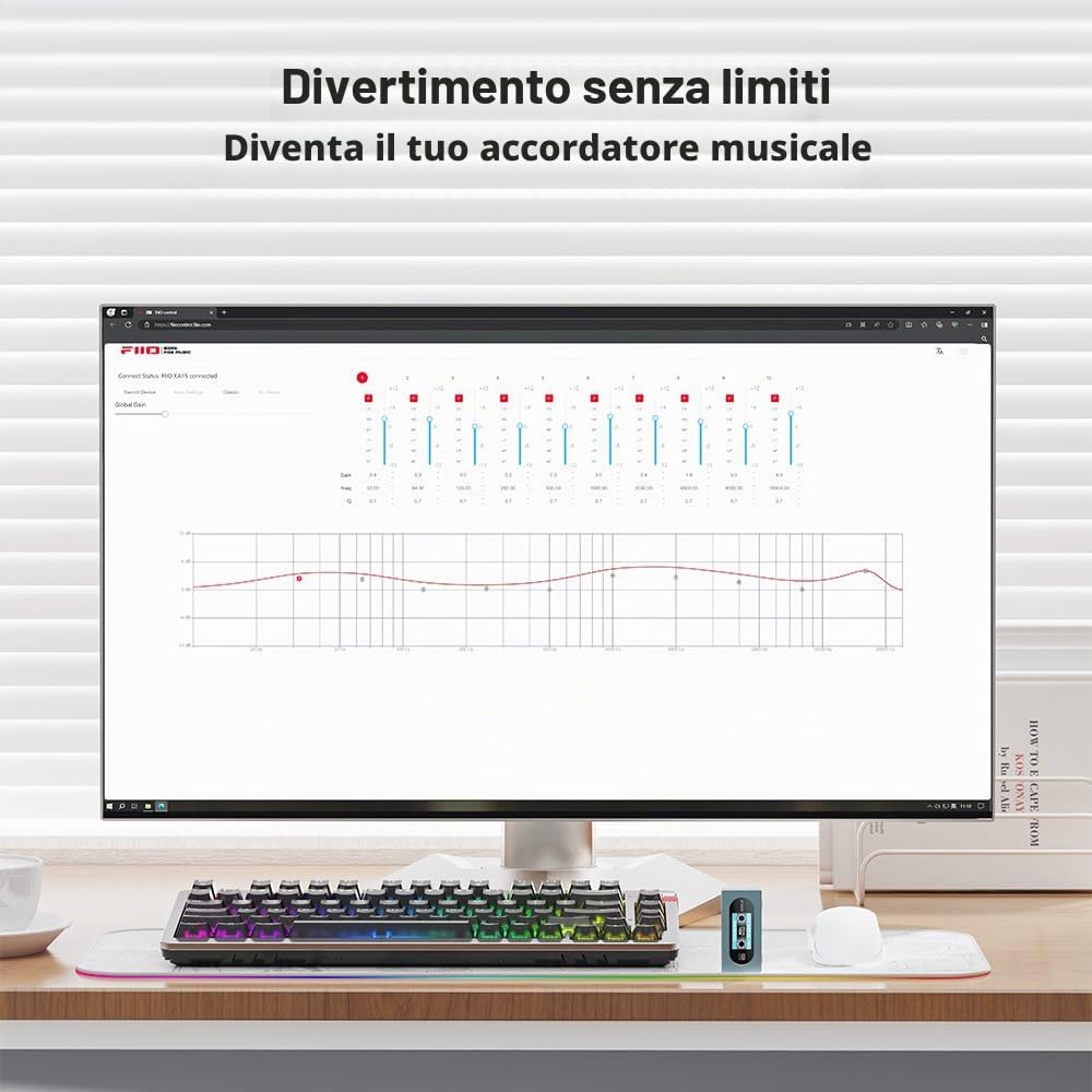FIIO KA15 DAC portatile e amplificatore per cuffie (nero)