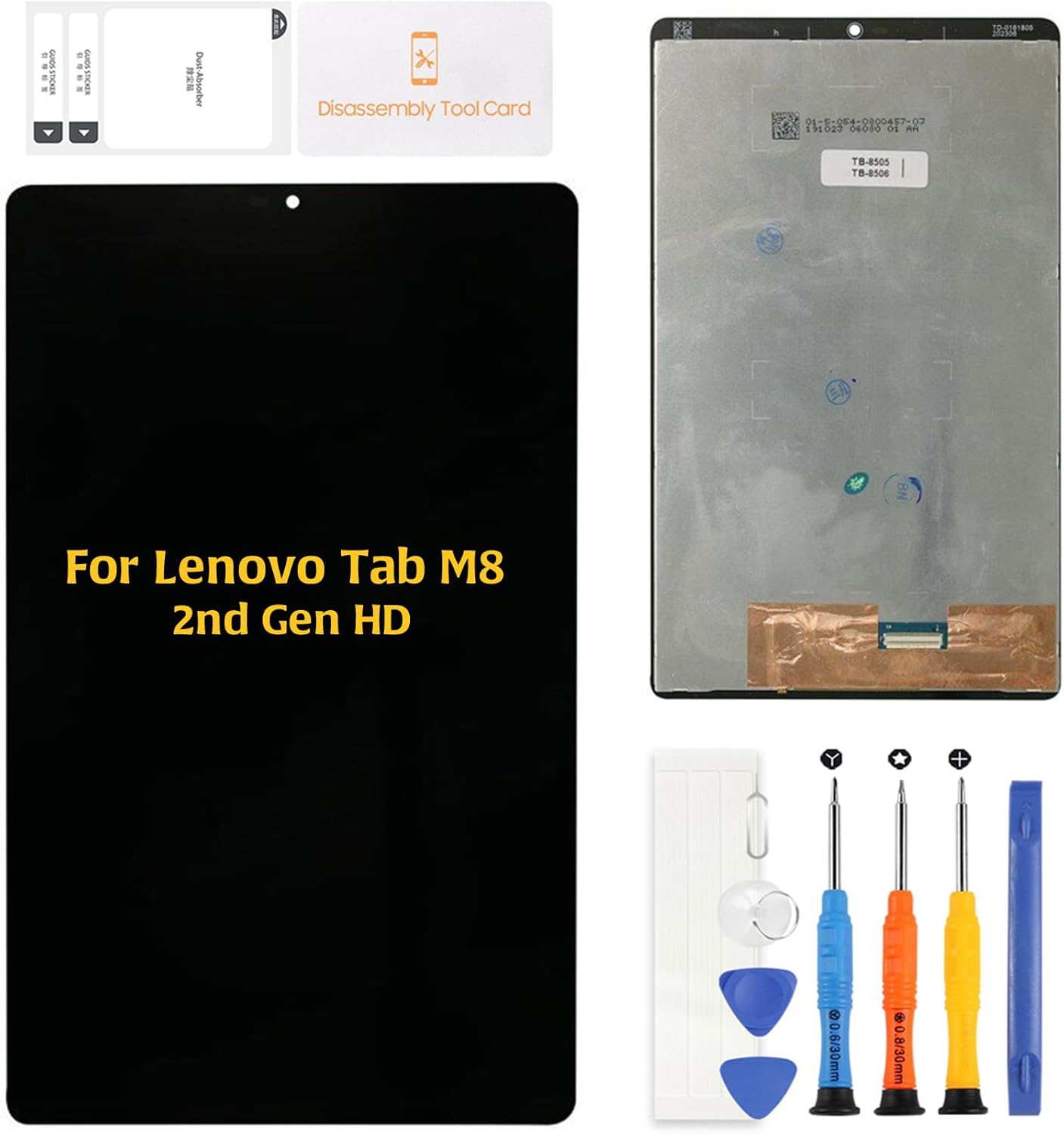 A-MIND Original LCD Screen Replacement for Lenovo Tab M8 2nd Gen HD TB-8505FS (2019) | 8" Display Touch Digitizer Assembly for Lenovo Tab M8 (2nd Gen) | Replacement with Repair Tools