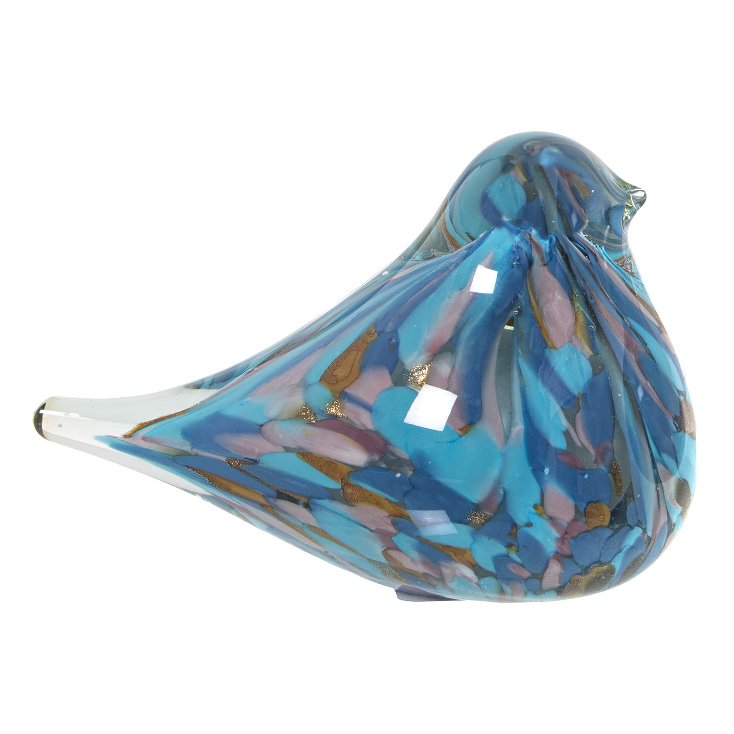 Figurine d'un oiseau en verre bleu DRW de 11,5 cm pour décoration de table