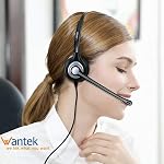 Wantek Computer Headset with Microphone, Headphones with Mic, PC Headset with Microphone Noise Cancelling 3.5mm Jack for iPhone, Gaming, Laptop, Mac, Skype, Online Classes - Clear Calls