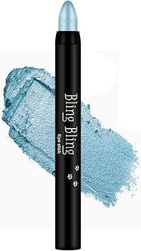 Eyeshadow Pen, Shimmer Lake Blue Eyeshadow Stick, Highly Pigmented Eye Shadow Pencil Crayon, Glitter Eyeliner Pencil, Blendable Eyes Makeup, Waterproof Long Lasting