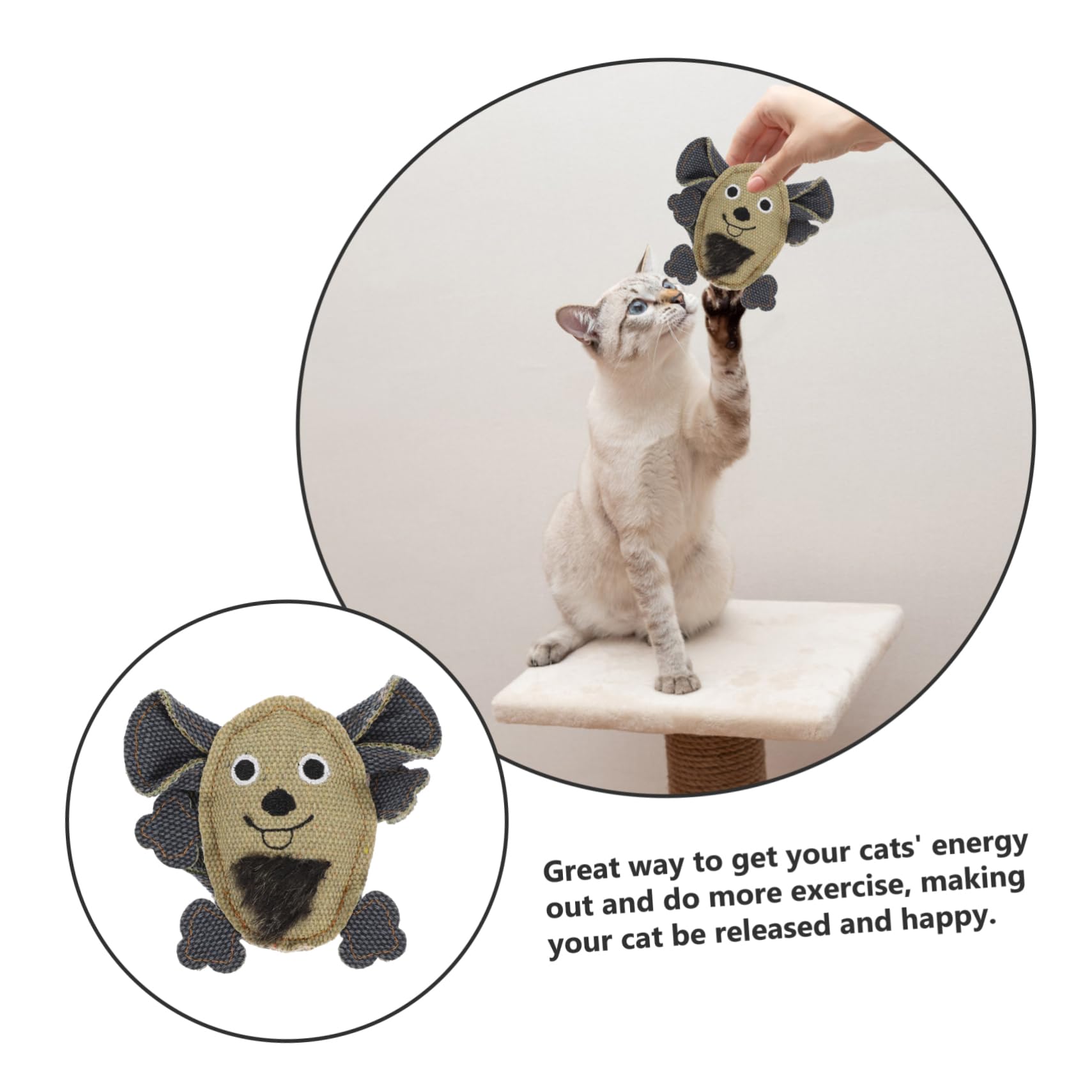 FRCOLOR 9piezas Juguetes Interactivos para Gatos De Ratones De Lona Larga Juguetes para Mordisquear Diversión y Ejercicio para Gatitos Estimulación y Alivio del Estrés