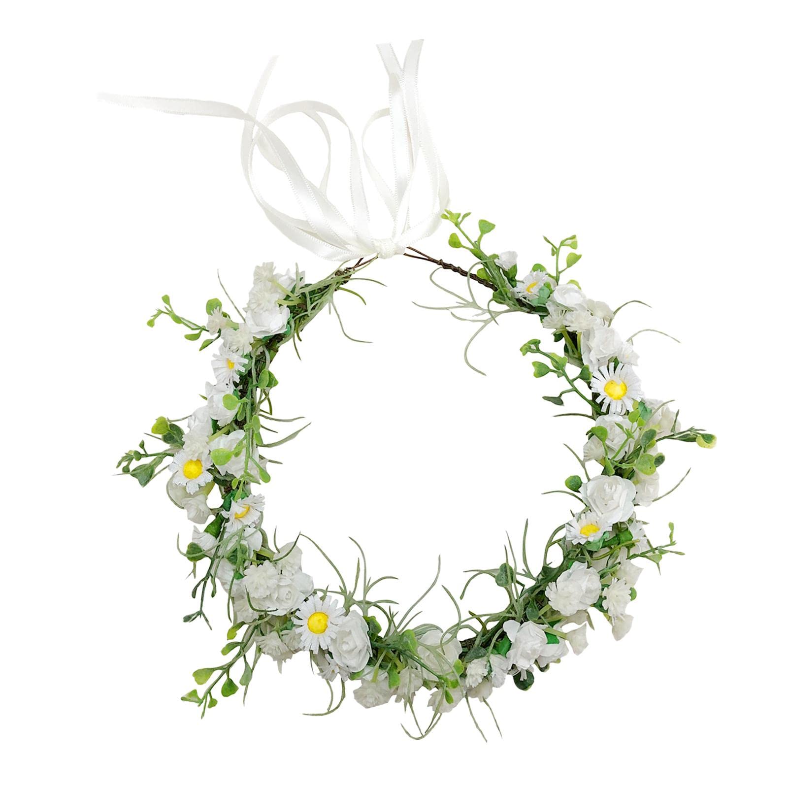 Floral Crown Flower Headband Head Wreath for Party Festival Gypsophila-image-26