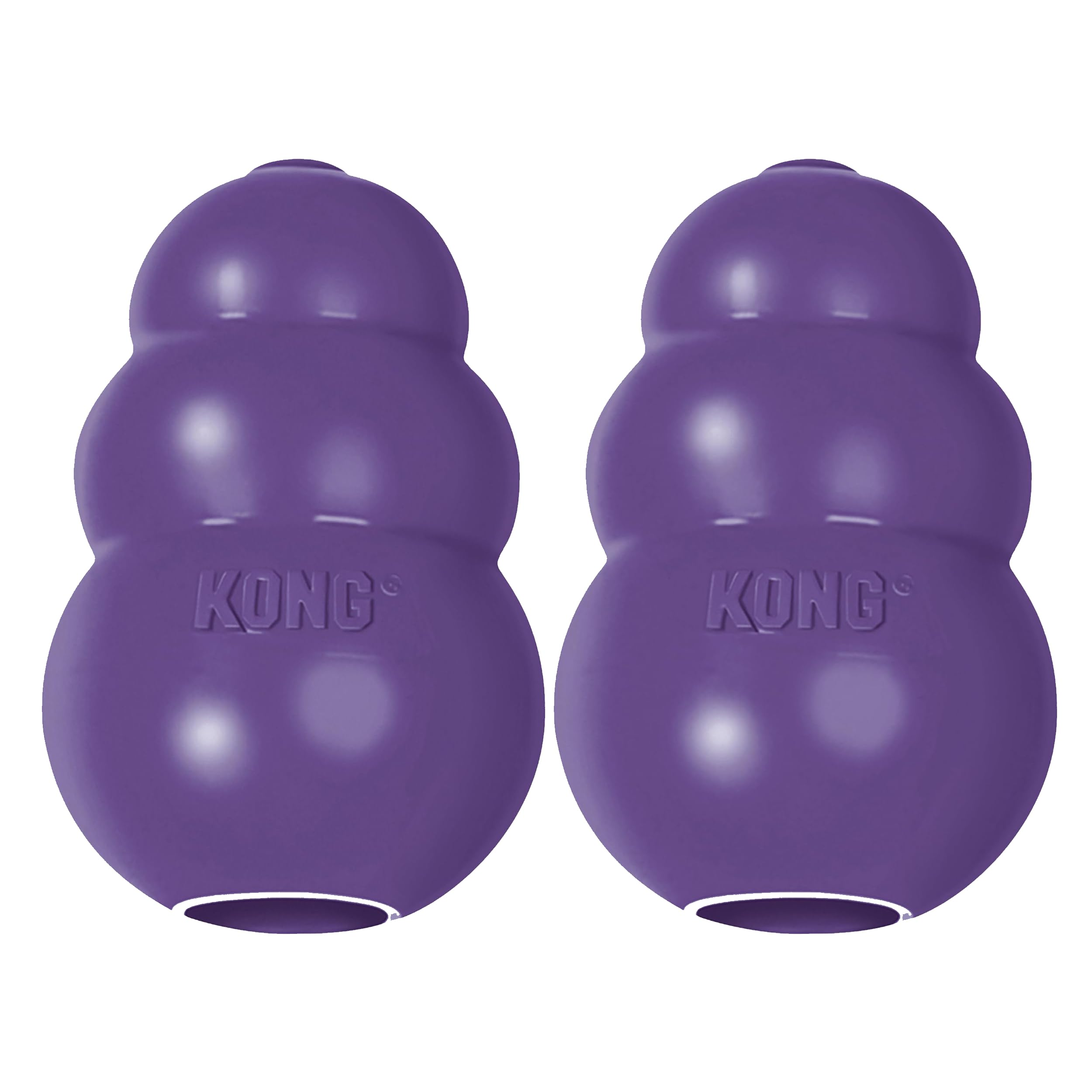 KONG Senior - Dog Toy with Gentle, Natural Rubber - Durable Dog Toy for Older Dogs - Use Treats with Stuffable Chew Toy - Treat Toy for Chewing & Fetching - for Medium Dogs (Pack of 2)
