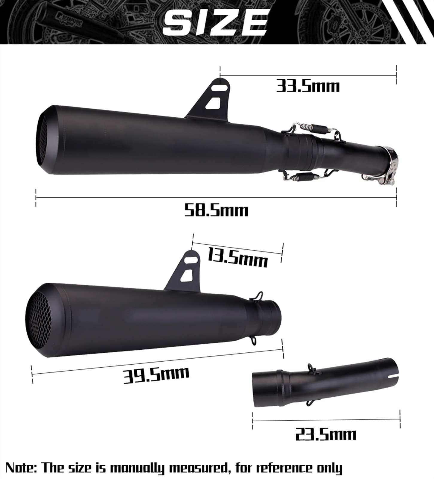 Scarico Motocross Moto Mid Pipe Pitbike Silenziatore Slip-in Modificato Inox Per Rebel 500