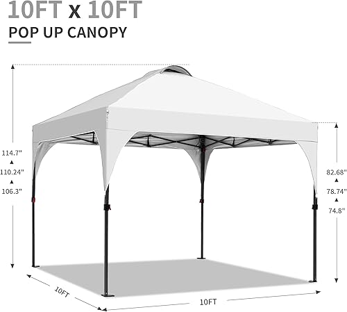 Miniatura 3 de GDY Tienda de campaña desplegable de 10 x 10 pies, gazebo para exteriores con 4 bolsas de arena, toldo fácil de instalar con 3 alturas ajustables