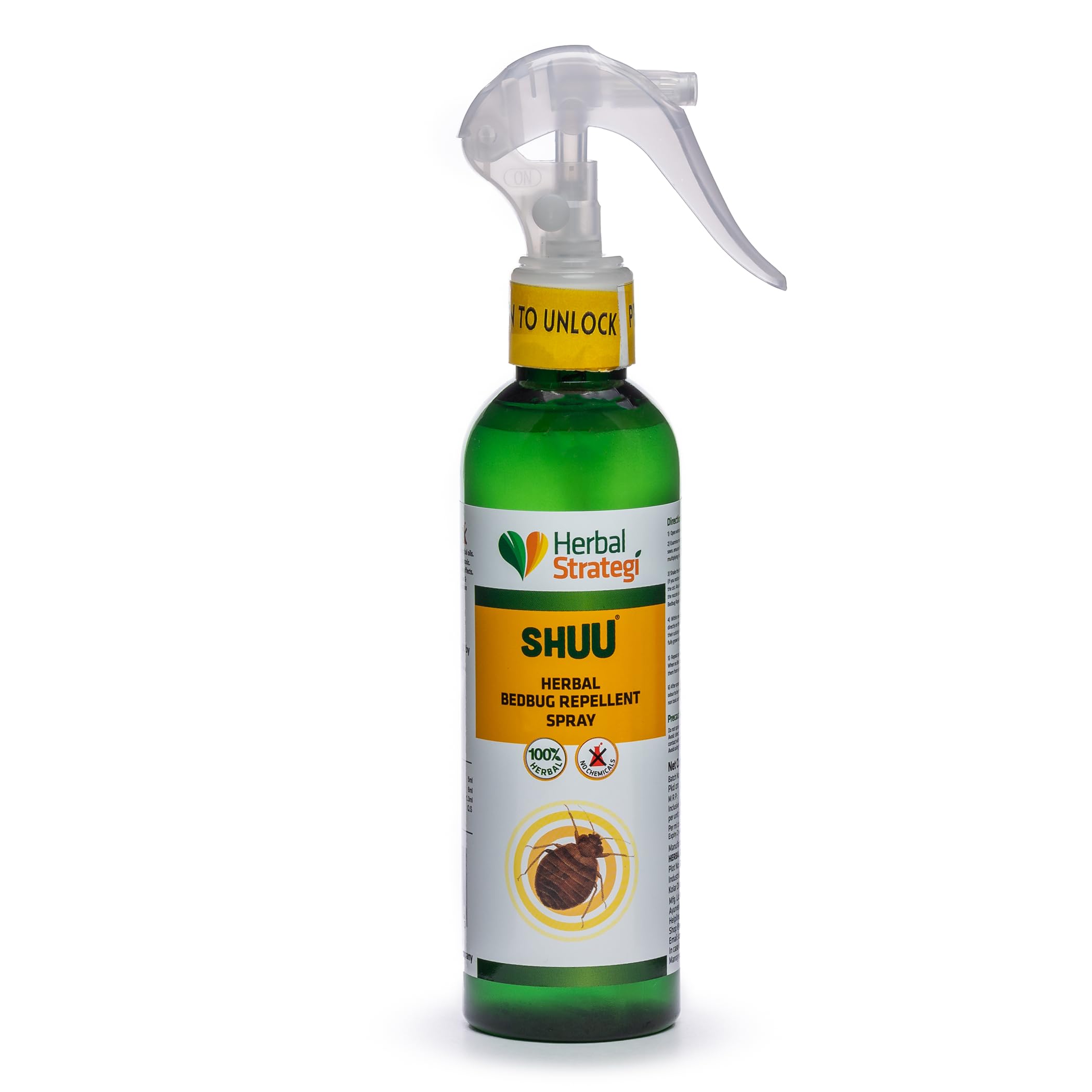 Herbal Strategi Bed Bug Repellent Spray - 200 ML | Completely Herbal | Eco-Friendly & Biodegradable | Irritant-Free, Chemical-Free |Baby-Safe, Skin-Safe, Plant-Safe | Ayush Certified