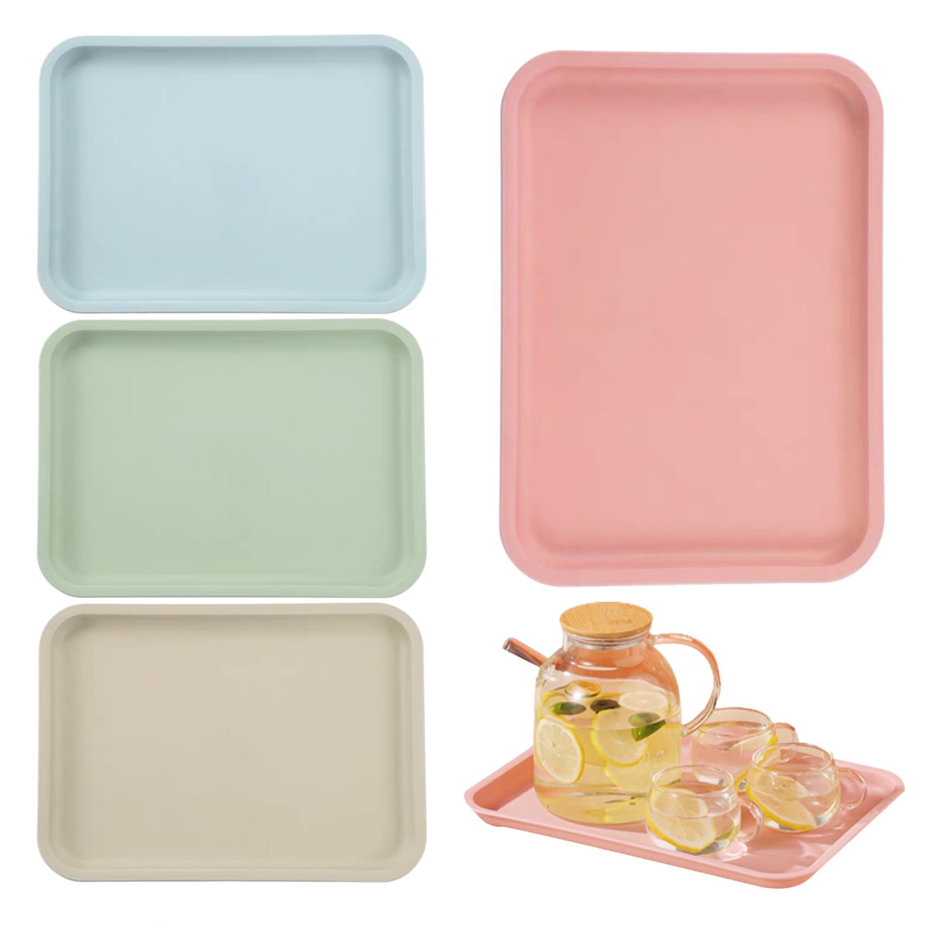 Plateau de service plastique et plateaux de nourriture antidérapants