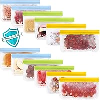 Vista 20 de SPLF Paquete de 6 bolsas reutilizables para congelador de galón, aptas para lavavajillas, sin BPA, extra gruesas, reutilizables, bolsas