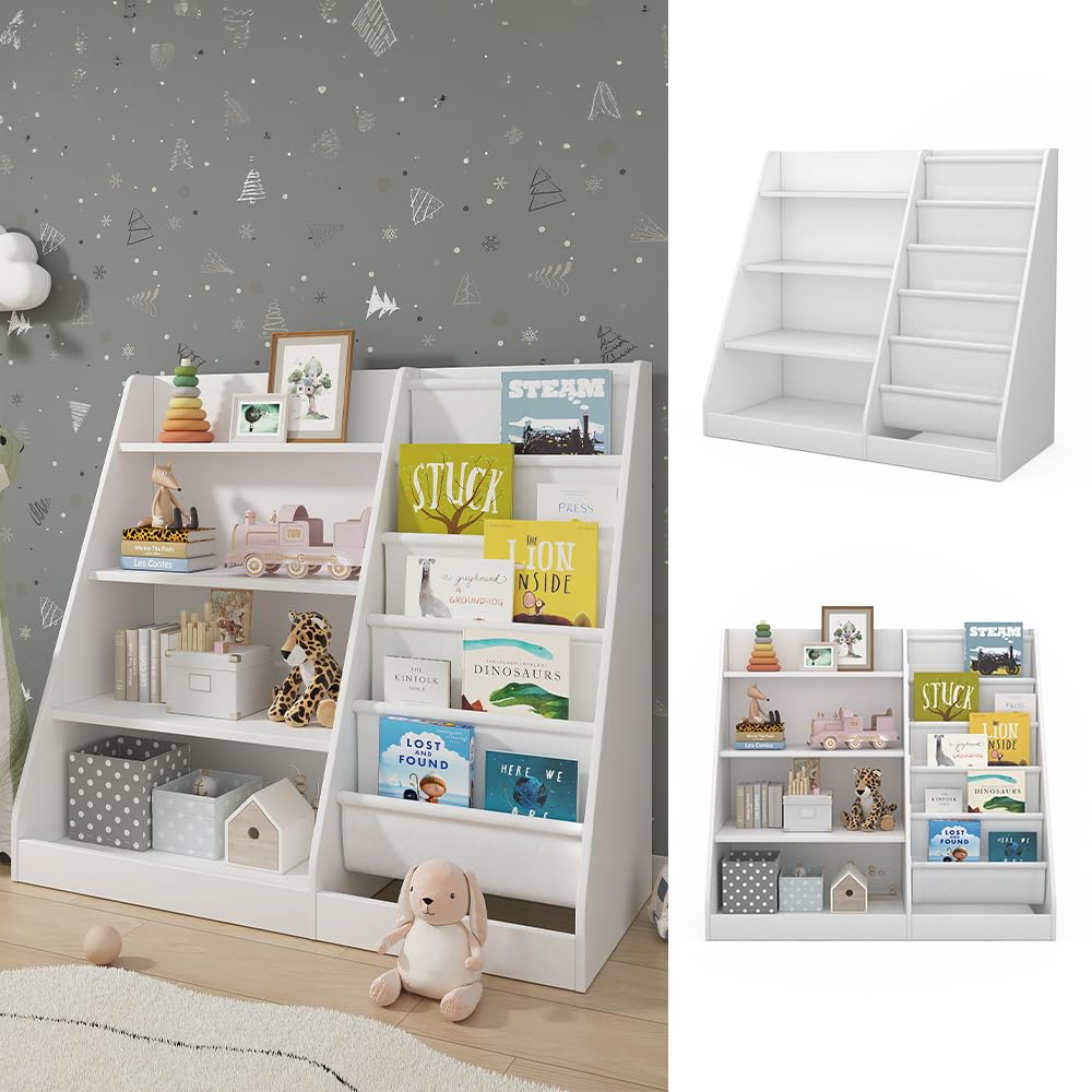 Vicco Estantería Infantil Conny, Blanco, 90 x 80.5 cm | con grandes estantes, combinable para almacenar juguetes y libros