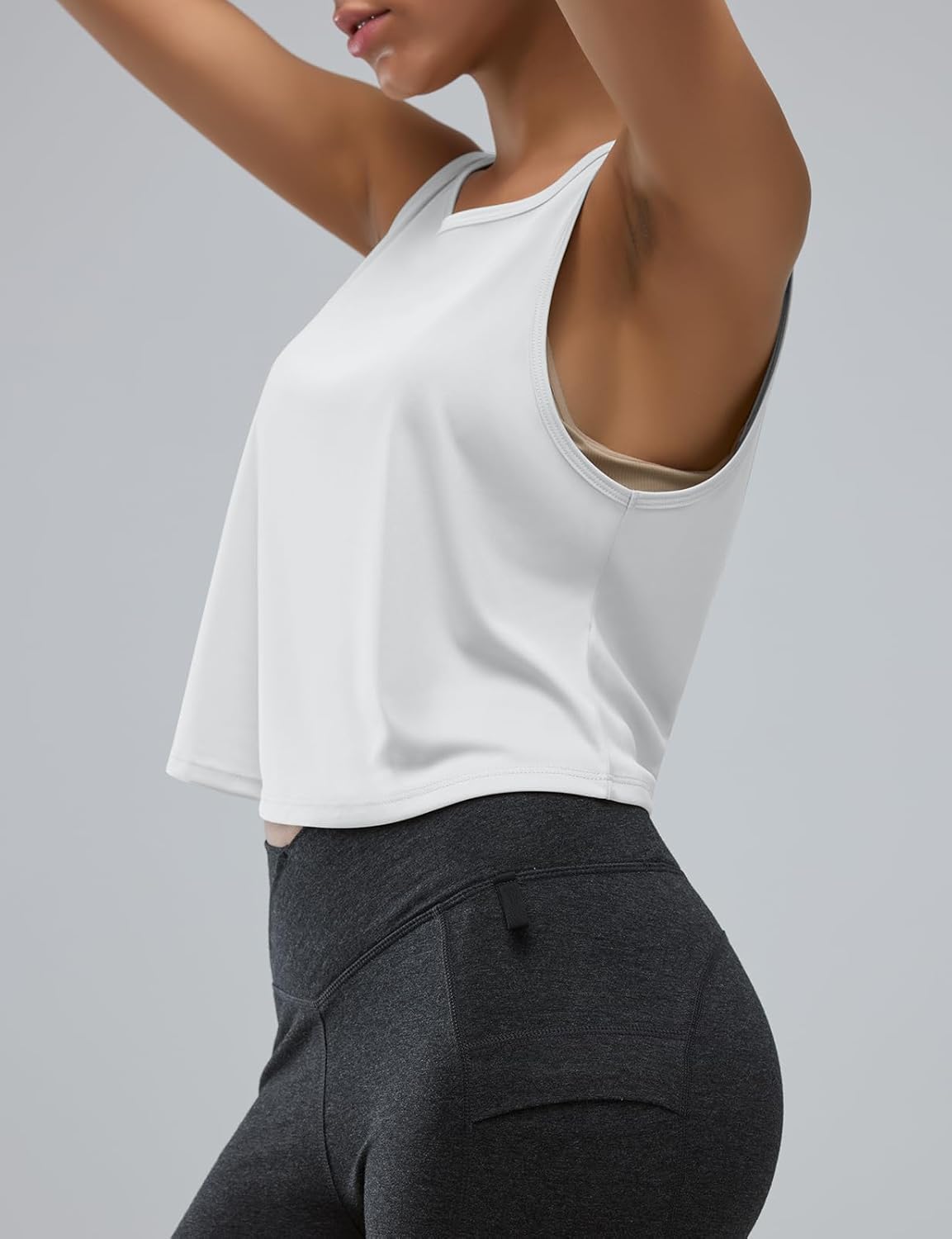 Women's Back-Knotted Workout Crop Tank Tops Athletic Sleeveless Cute Gym Shirts Running - Image 5