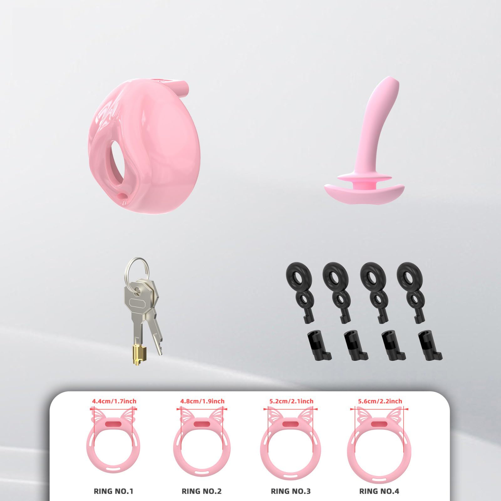 Cage de Chasteté pour Pénis Sex Toys Chastity Cage man en Résine avec Cathéter et 4 Anneaux en Silicone Cage Chastetée Légère avec Serrure Dissimulée et Ceinture pour Bondage le Pénis (A)