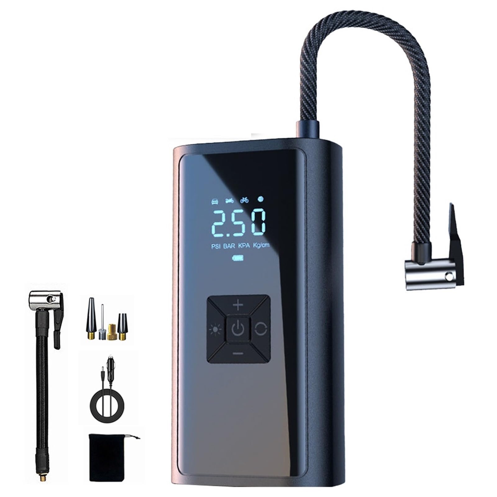 Inflador Ruedas Coche Bomba de neumáticos para inflar automóviles Portable Electric Air Compressor | 150PSI eléctrico con inflador portátil de neumáticos de coche con pantalla LCD y luz LED