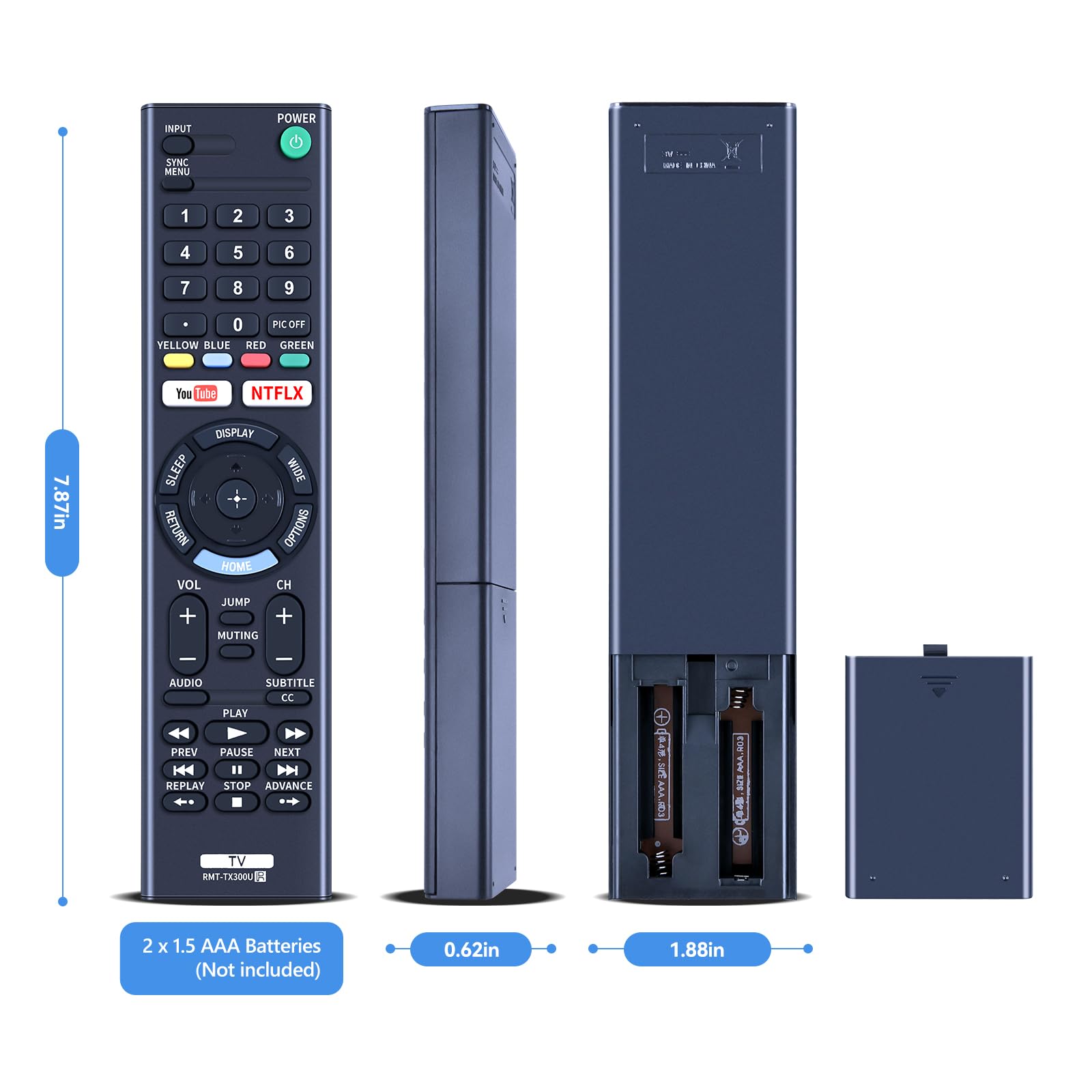 Amazon.com: PZL RMT-TX300U Remote Control Replacement for Sony TV