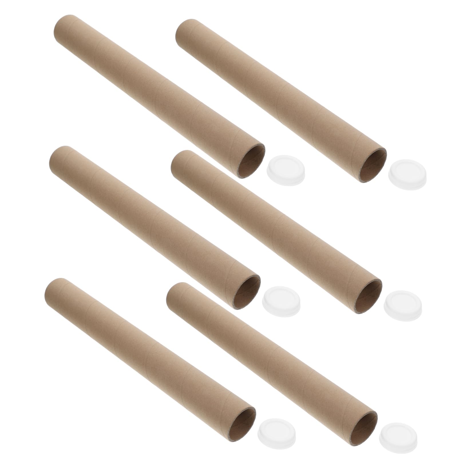 KICHOUSE 6pcs Kraft Paperboard Round Tubes Cardboard Shipping Tubes for Posters Calligraphy Scrolls Documents