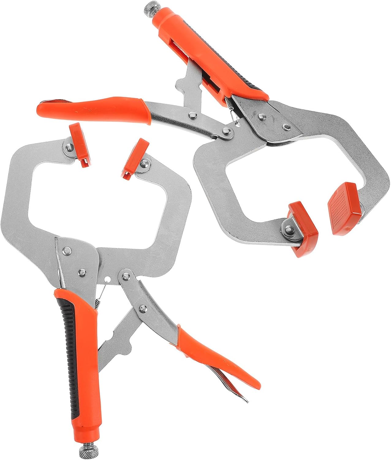 2pcs 11-inch C-clamp Woodworking Clamps Heavy Duty Workpiece Holder with Non-slip Rubber Grip and Safety Plastic Guard for Carpentry and Home Improvement