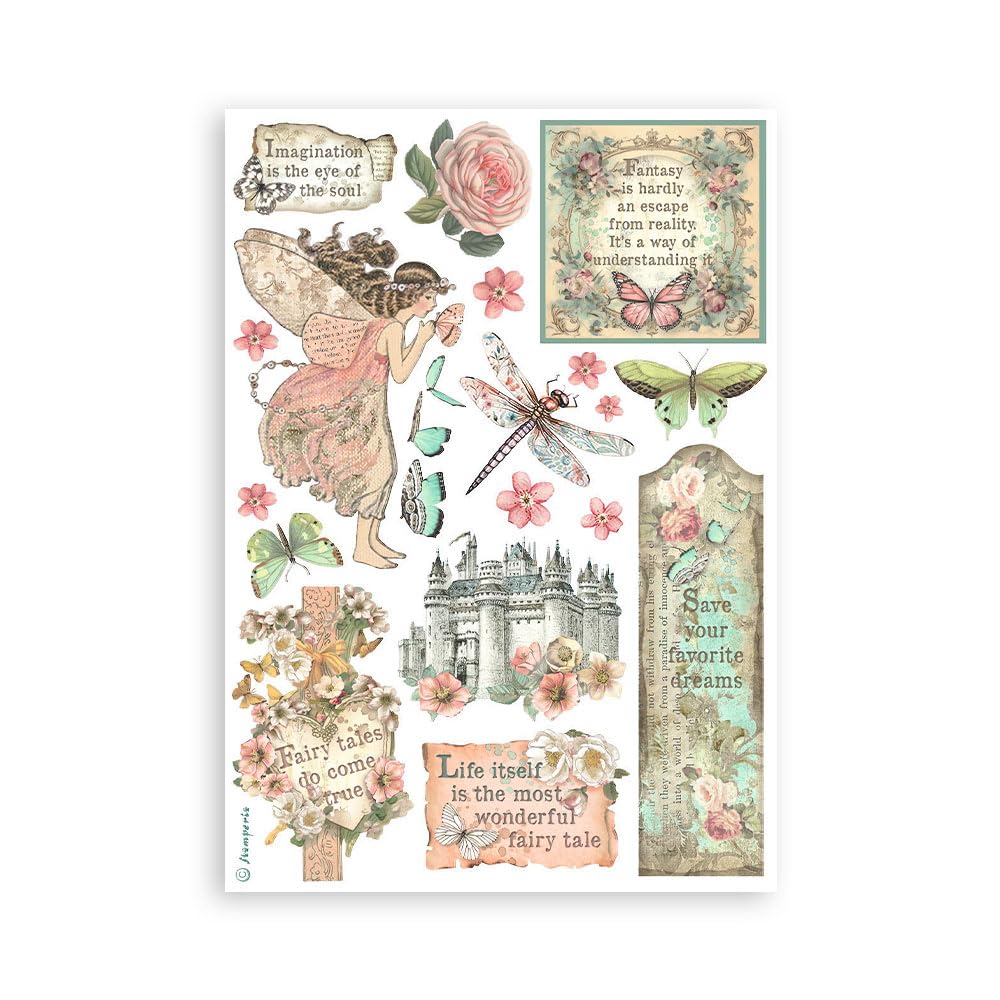 Stamperia Washi Pad A5 Wonderland - 8 Blätter Scrapbooking Papier