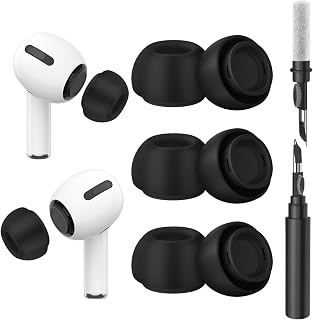 3 Pairs Replacement Ear Tips for Airpods Pro 2nd and Airpods Pro Generation with Cleaner Kit, Portable Storage Box, Noise Reduction Hole & Built-in Dust Guard Screen, Silicone Ear Tips for Airpods Pro