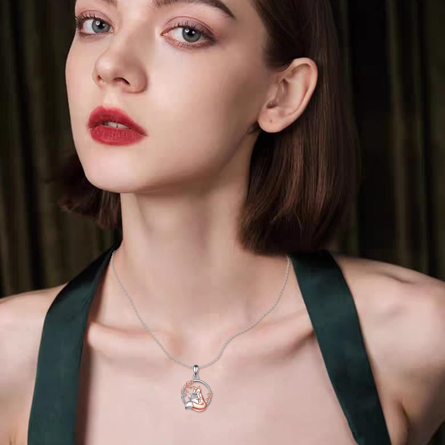 YFN Fox Necklace for Women Sterling Silver Fox Pendant Jewelry Gifts for Women - Image 2