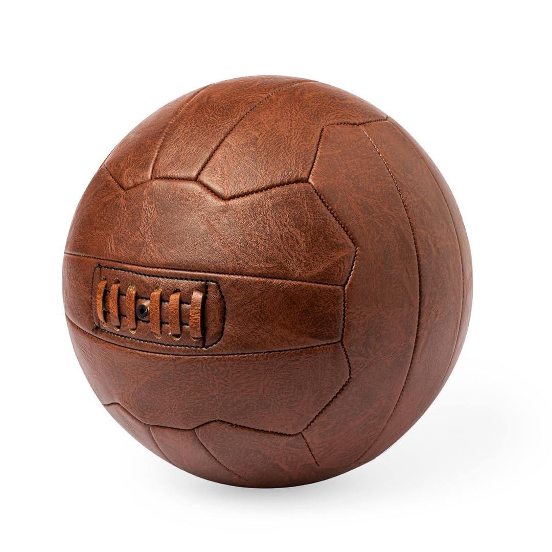 GOLBAL APPLIANCES Pallone da calcio Vintage Coppa del Mondo 1966, calcio in Pelle sintetica Antico Design Replica Palla Retro Coppa del Mondo 1966