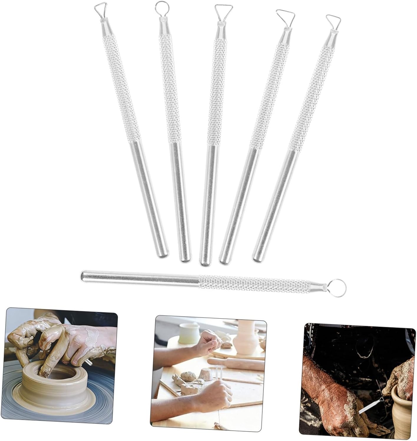 STOBOK 2sets Pottery Tools Molding Tool Sculpting Tools Sculpture Tool Shaping Tool Carving Tool Model Clay Modeling Tools Pottery Handle Making Tool Ceramics Tools Art Tools 6pcs*2