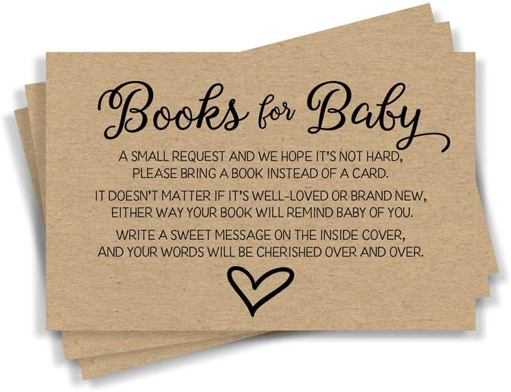 All Ewired Up 50 Gender Neutral Kraft Baby Shower Book Insert Request Cards (50-Cards)