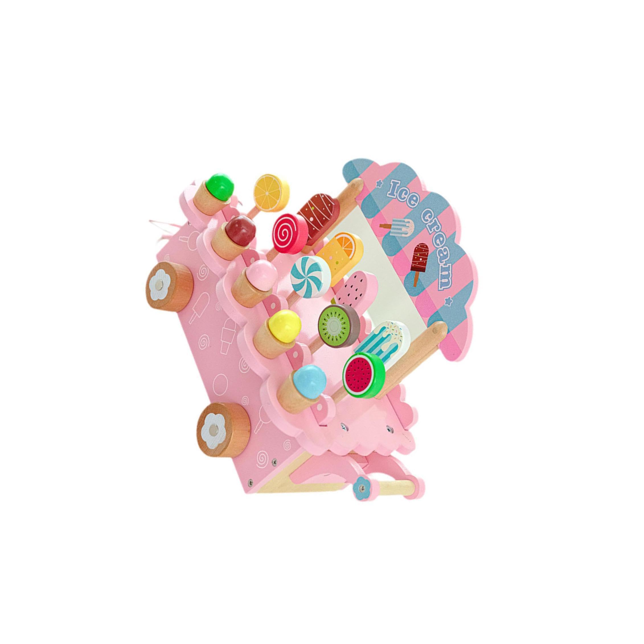 Cuisine en Bois pour Enfants, Jeu de rôle, Accessoires de Cuisine colorés, idée Cadeau pour Enfants, comptoir à Glaces, Cadeau d'anniversaire, etc. Ensemble de Jeu en