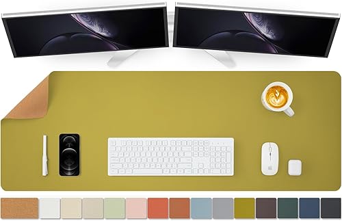 Miniatura 61 de Tapete grande de corcho para escritorio, 47.2 x 17 pulgadas, para oficina y hogar, ideal para alfombrilla de mouse grande y alfombrilla de Verde