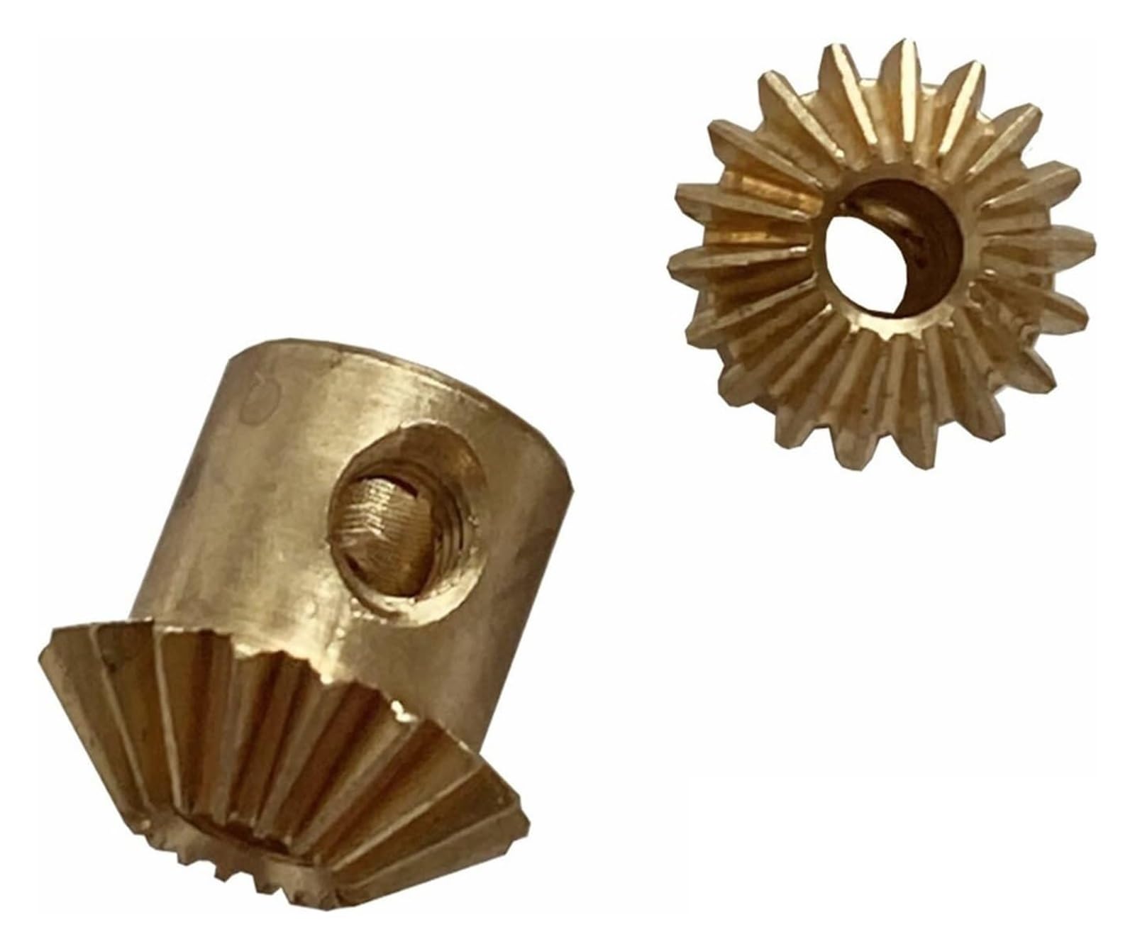 Piccoli ingranaggi conici in ottone, 2PCS 0.5M 18T Ingranaggio conico 3mm Foro Ottone Ingranaggio conico M3 Vite 0.5 Modulo 18 Denti Ingranaggio conico Piccolo Ingranaggio conico mitra verme