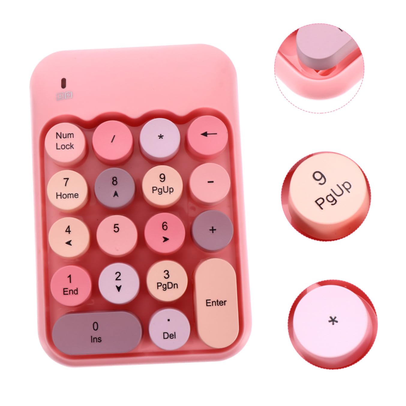 Uonlytech Tastiera Numerica Wireless 2.4g Mini 18 Tasti Rosa Abs | Input ad Alta Velocità, Formato Compatto per Notebook e Moduli Contabili