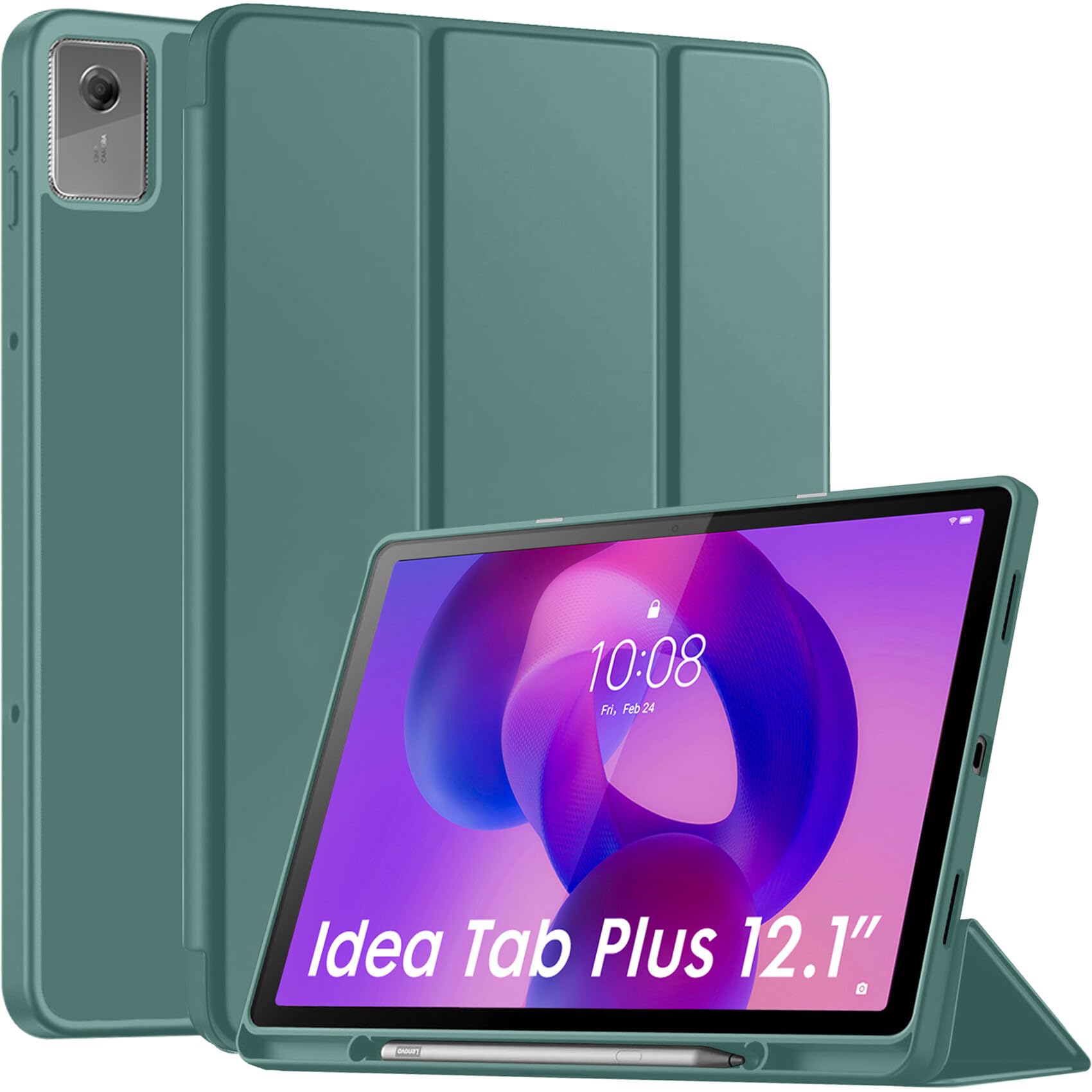 Robustrion Cover for Lenovo Idea Tab Plus 12.1 inch Cover Case with [Pencil Holder], Trifold Cover Case for Lenovo Idea Tab Plus Tablet Cover [Auto Sleep Wake Support] - Black — Amazon image 9