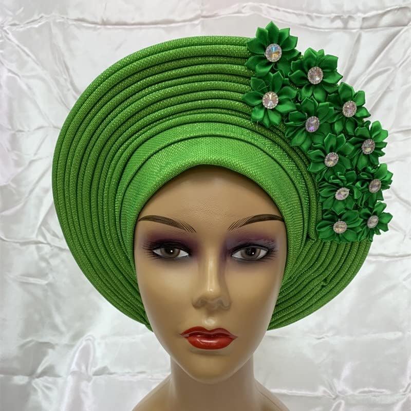 African headtie Turban Nigerian ASO Oke Fabric Muslim Headwear gele Head wrap Sego headtie by MSB Fabric Color 542