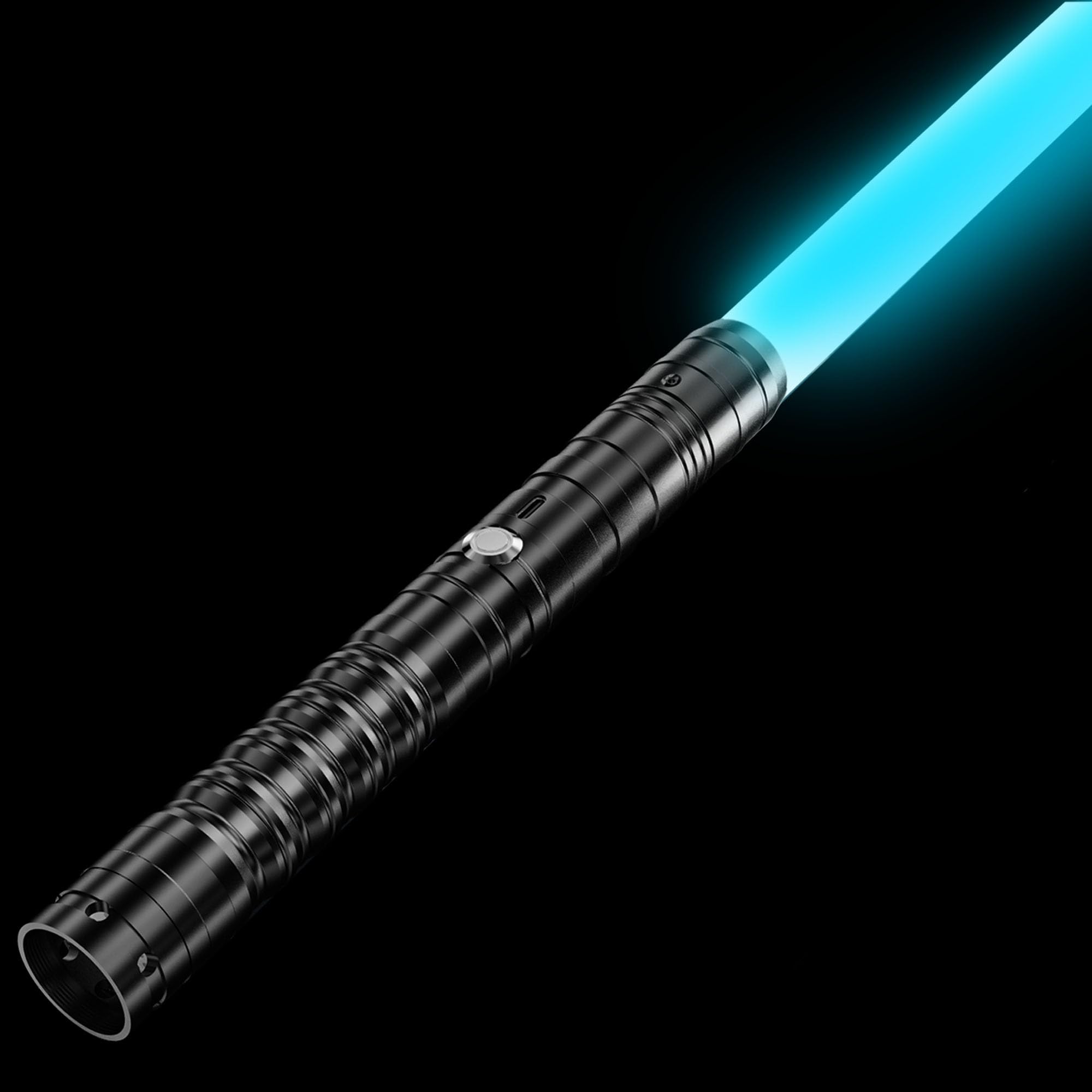 Lightsaber, Dueling Light Saber RGB 16 Colors, USB Rechargeable FX Lightsabers with Metal Handle, with Sounds Mode Laser Sword Toy for Cosplay Party Birthday Gifts (Black-1Pc) — image 1