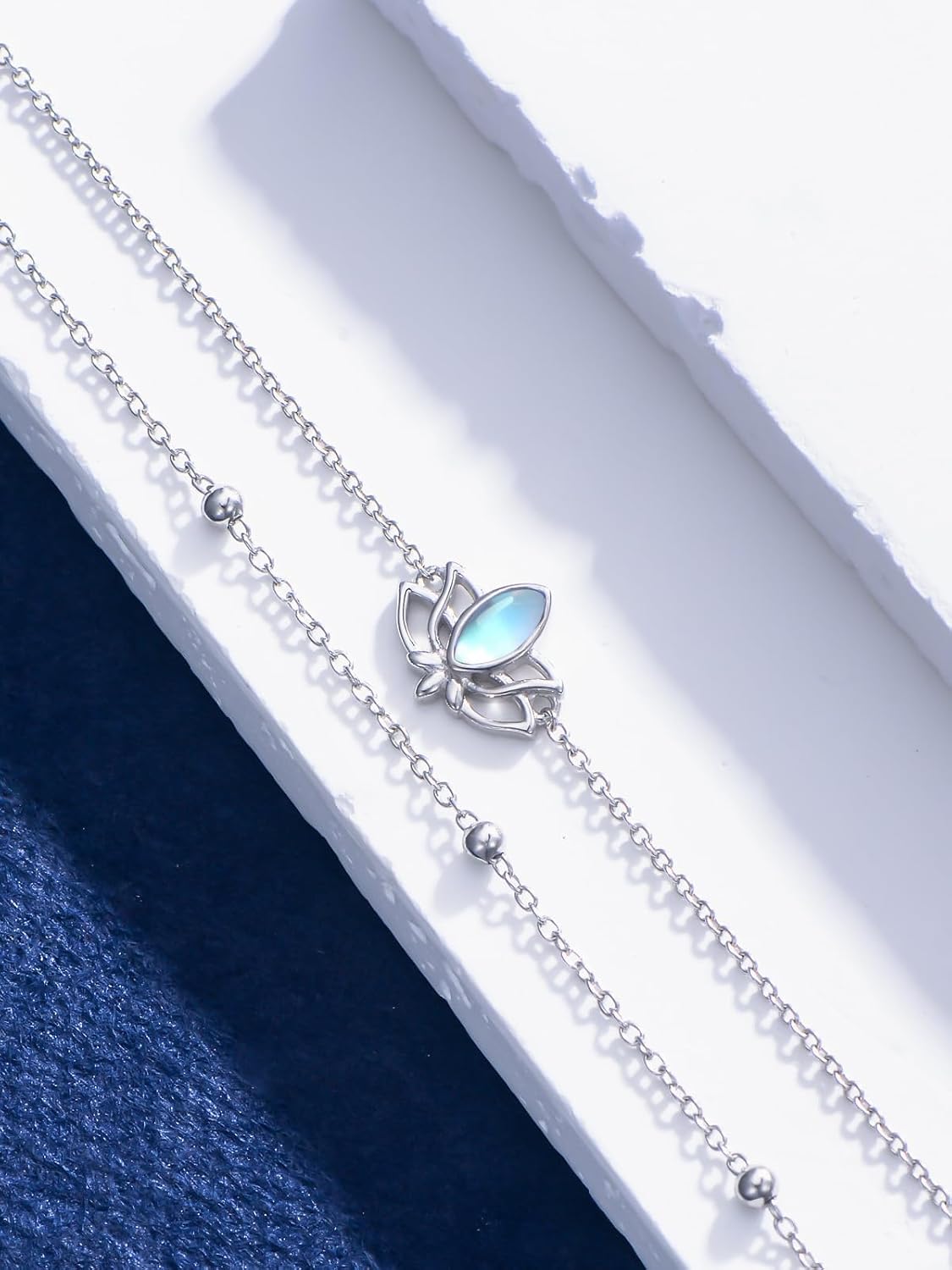 Dragonfly/Evil Eye/Hamsa Evil Eye/Lotus/Mushroom Anklet Bracelets for Women Sterling Silver Adjustable Double Layered Bracelet Anklet Mother's Day Jewelry Gifts Beach Jewelry