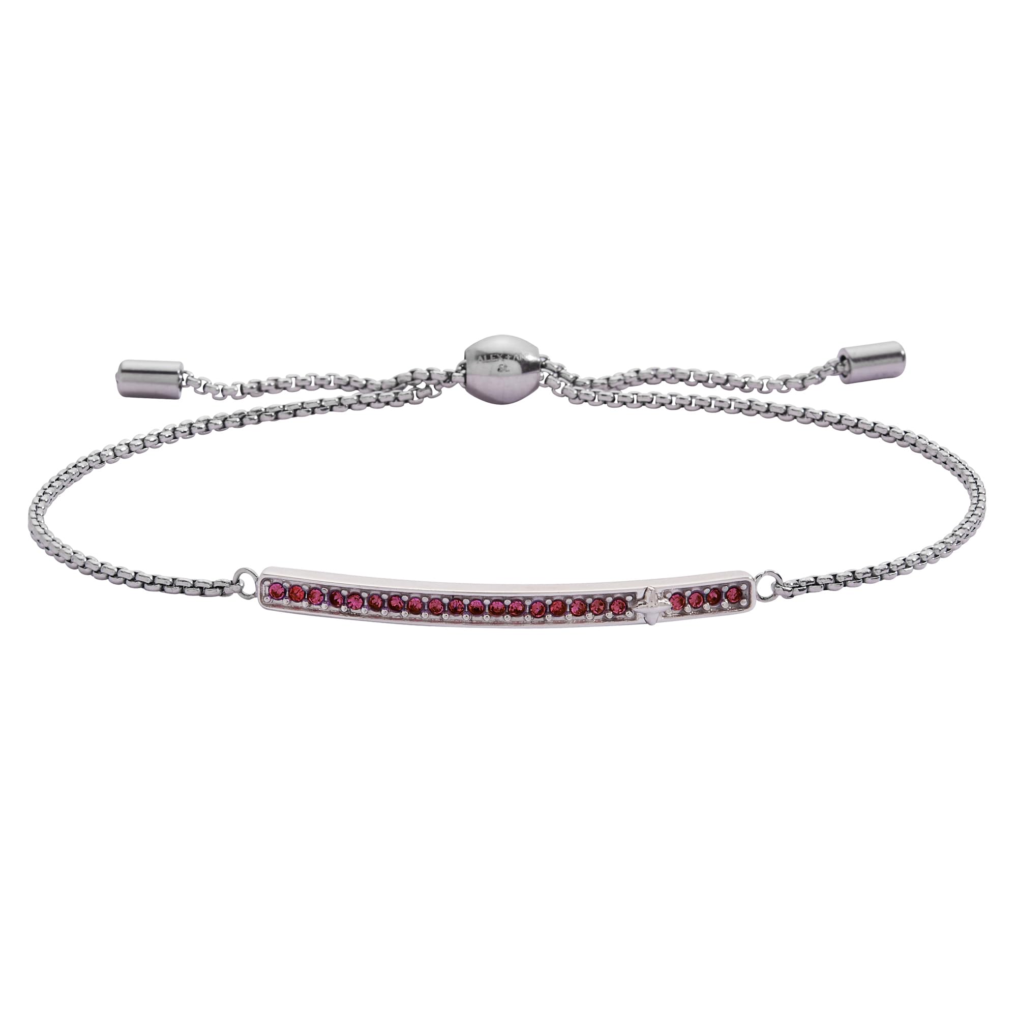 Alex and Ani Pave Bolo Birthstone Bracelet - Stainless Steel Gold/Silver, Perfect for Stacking, Adjustable Birthstone Bracelet for Women, Ideal Gift Jewelry