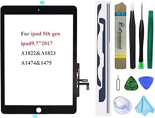 Dedia Black Touch Screen Replacement for iPad 5 2017 9.7 inch, A1822 A1823 A1474 A1475 Digitizer Glass Assembly Without Home Button (not Include LCD) + Pre-Installed Adhesive + Tool kit