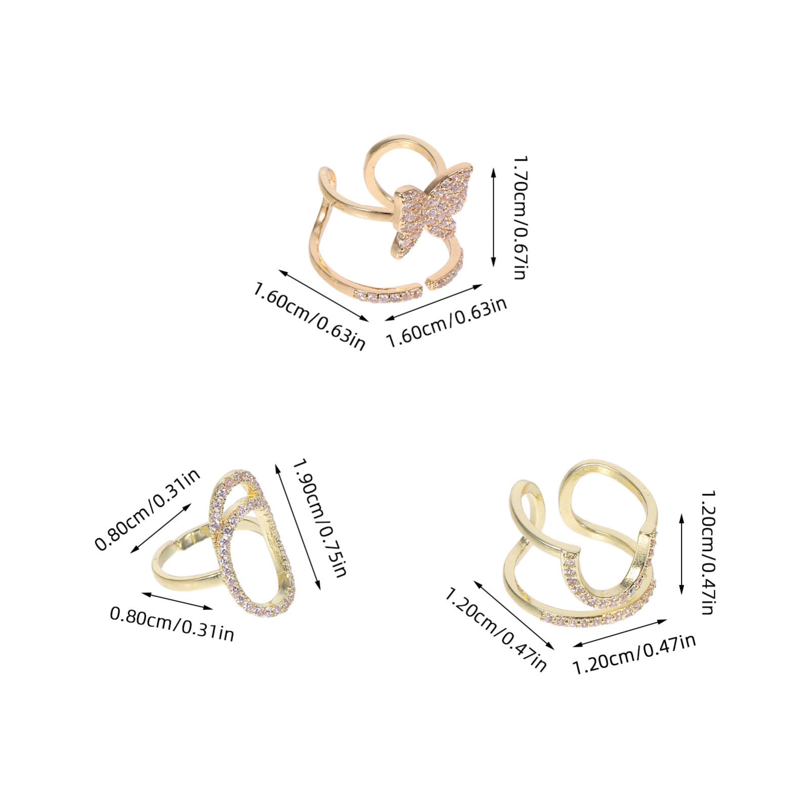Anelli Unici per Unghie da Donna, Set da 3 Pezzi in Metallo Anallergico Design Rimovibile per Decorazione Unghie e Versatile