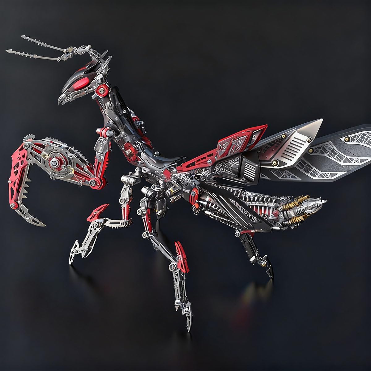 3D-DIY-Modellbausatz für mechanische Metall-Gottesanbeterin Kreatives Ornament (über 1000 Teile)