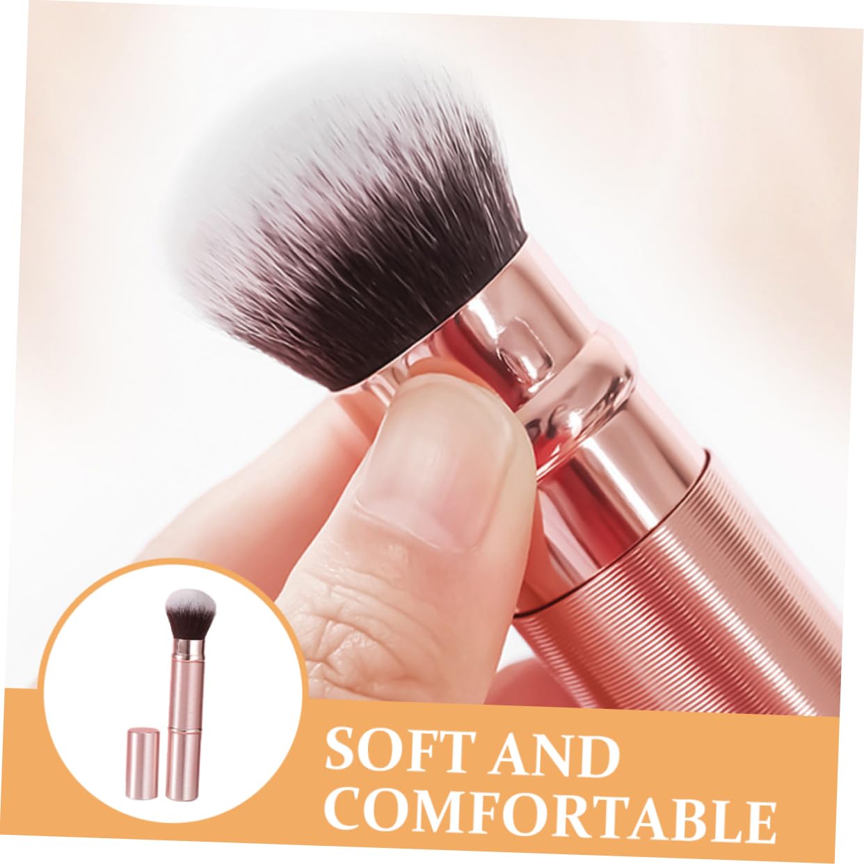 Balacoo Dual-ended Makeup Brush Retractable Concealer and Powder Brush for Loose Powder Application Versatile Women Makeup Tool for Travel