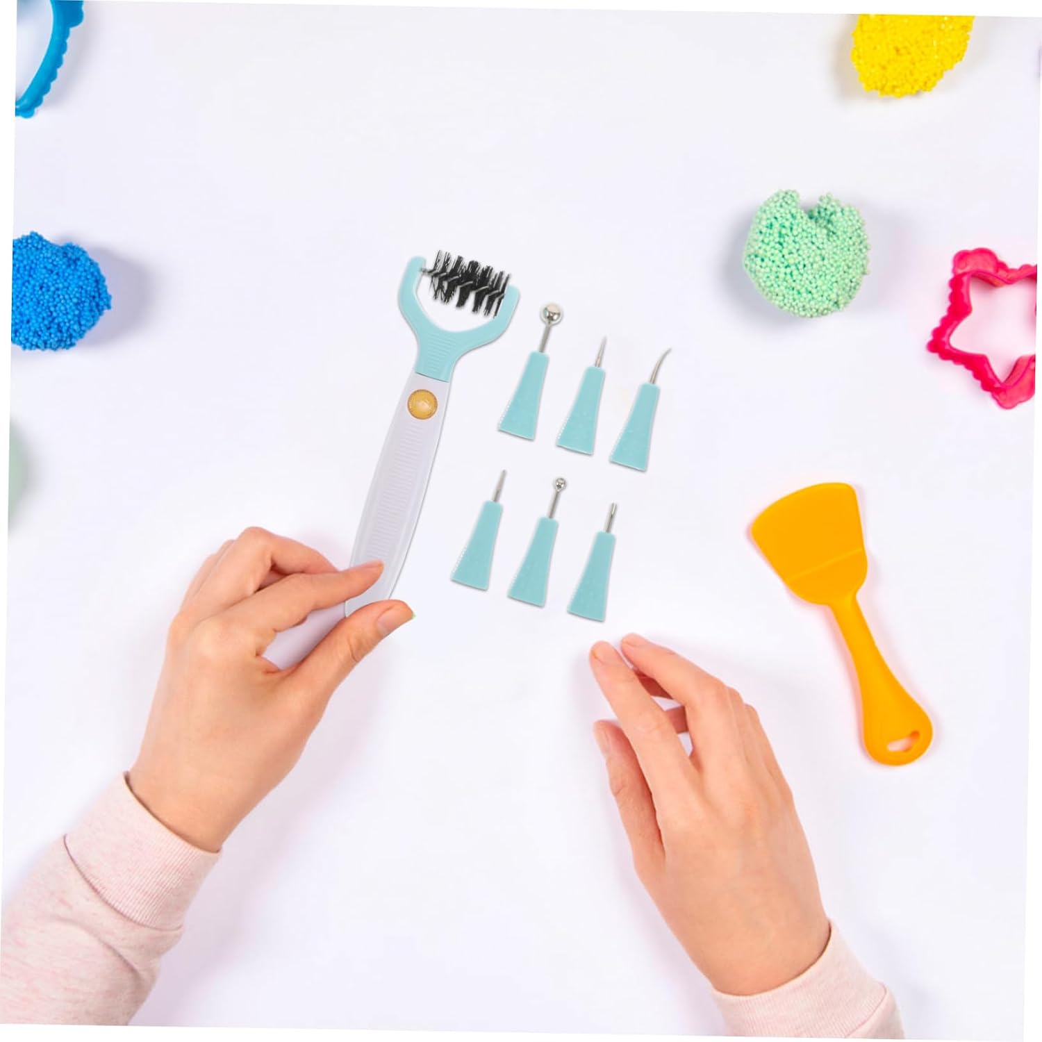 KONTONTY 1set Paper Flower Craft Tools Kit Foam Pad and Cleaning Tools for Scrapbooking for Creative Flower Design in Home and School Projects