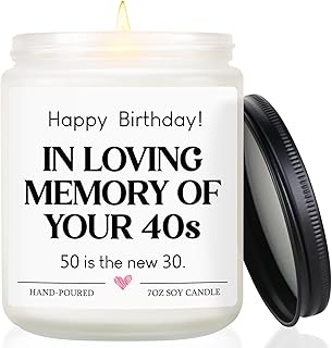 50th Birthday Gifts for Her Him, 50th Birthday Decorations for Women Men, Happy 1975 50 Years Old Birthdays Gift for Friend Sister Mom Dad Wife Husband, Fifty Fabulous Bday Candles