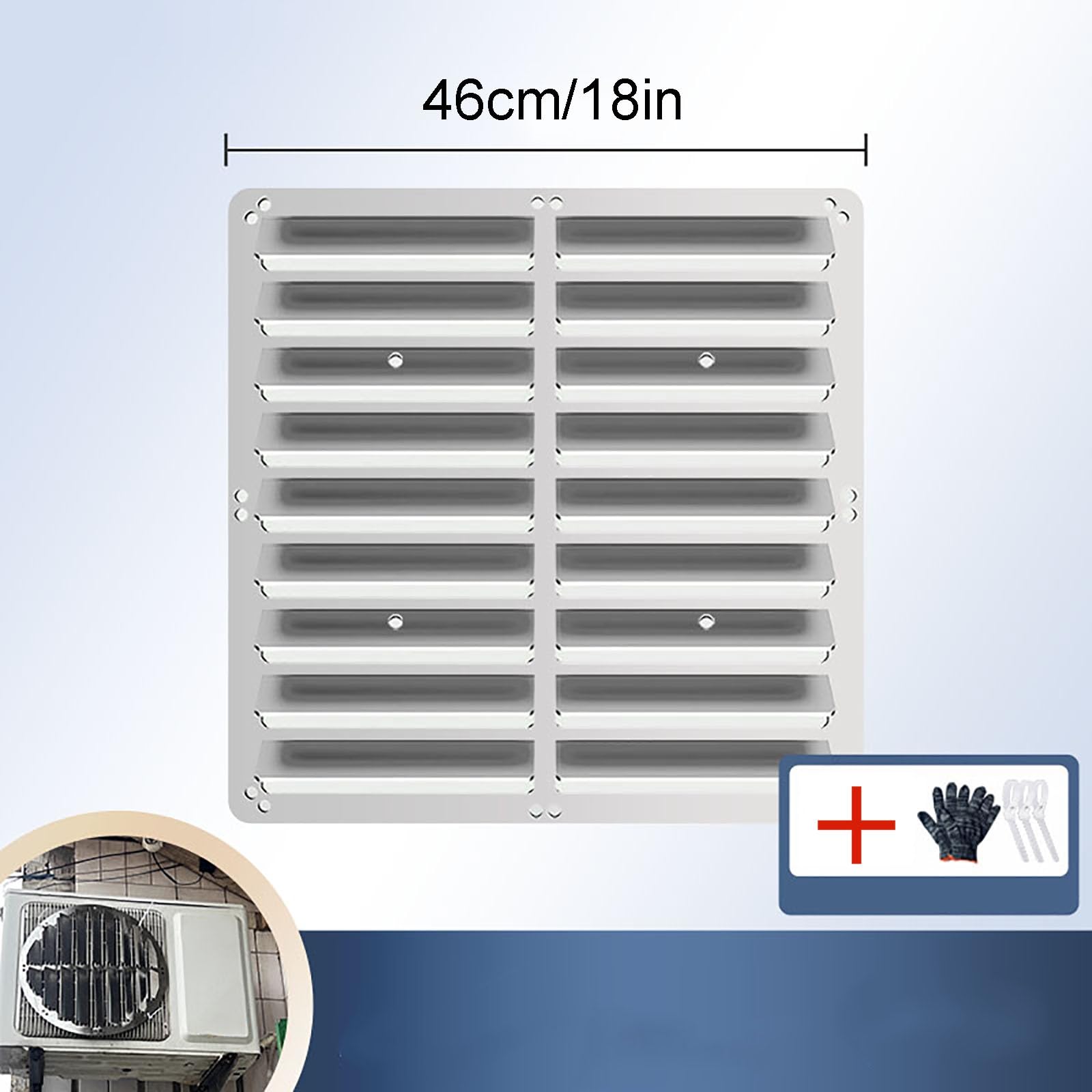 Copertura per unità Esterna di Condizionamento per Prevenire Il Flusso d'Aria Diretto Paravento con Serranda in Acciaio Inox Deflettore per Condizionatore Split(46cm/18in)