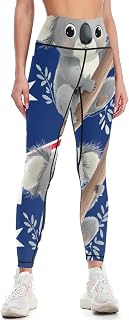 Koala Australia Flag Women's Yoga Pants High Waist Workout Leggings Tummy Control for Running Cycling
