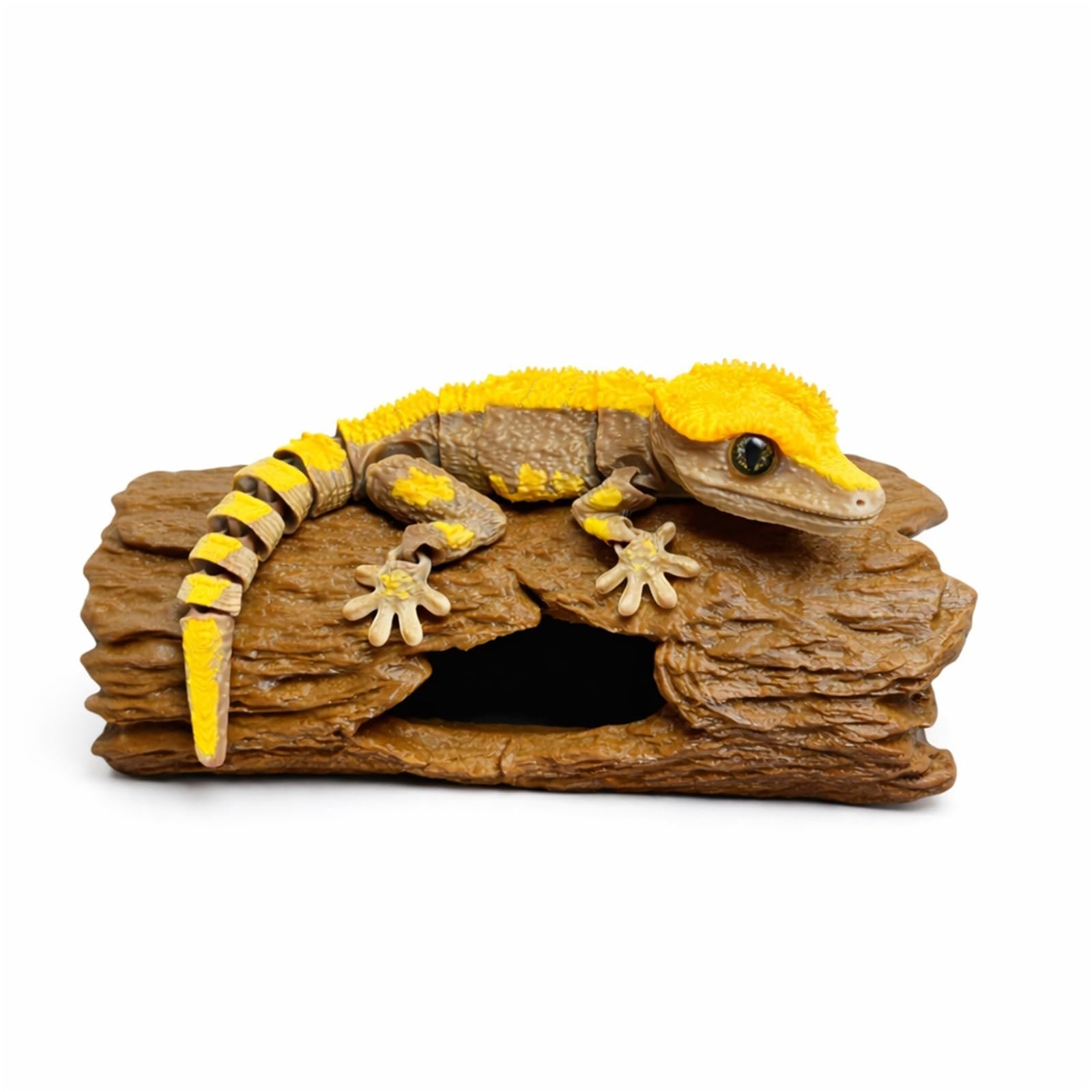 Casome Gold 3D Printed Leopard Gecko Figurine With Movable Joints, Realistic Lizard Sculpture For Home Decor, Articulated Reptile Collectible Desk Ornament For Reptile Lovers(Gold)