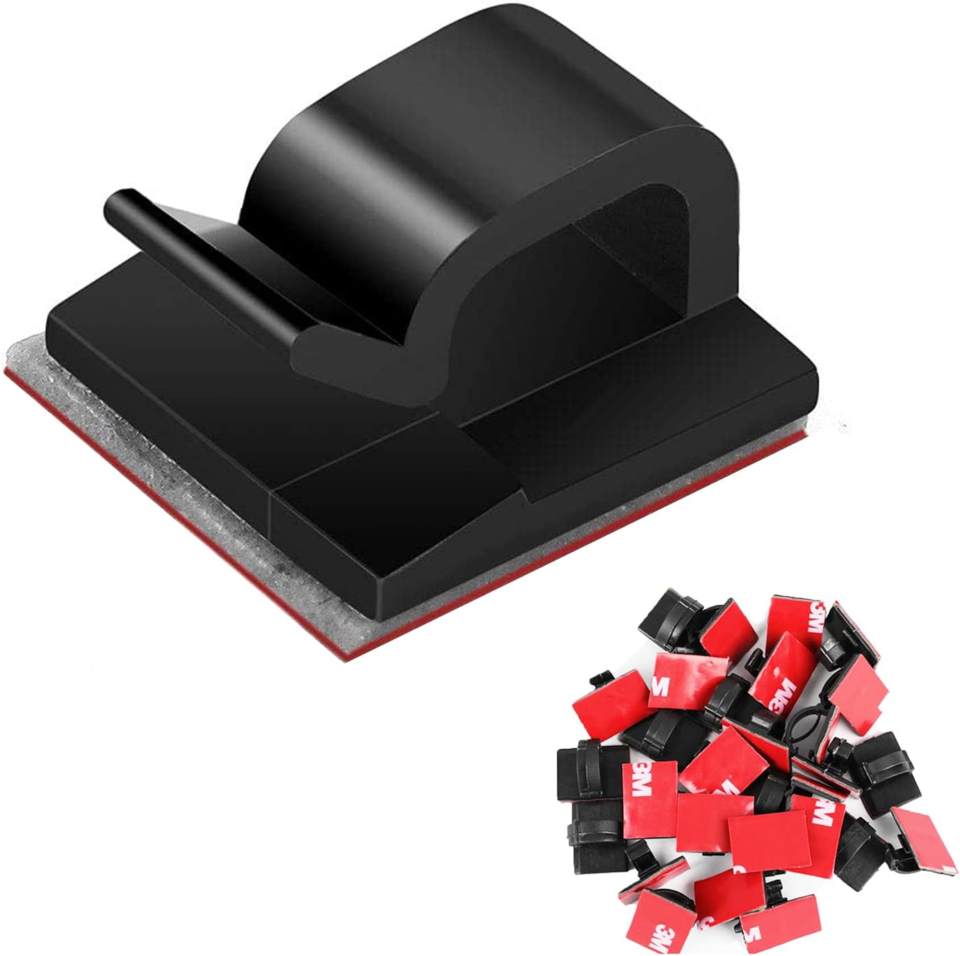 100 Clips De Câble Adhésifs TidyHelper – Noir – Tailles Petite Et Grande